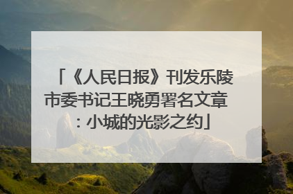 《人民日报》刊发乐陵市委书记王晓勇署名文章：小城的光影之约