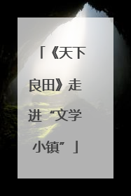 《天下良田》走进“文学小镇”