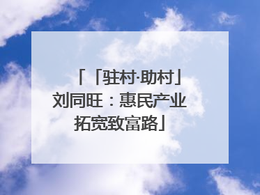 「驻村·助村」刘同旺：惠民产业拓宽致富路