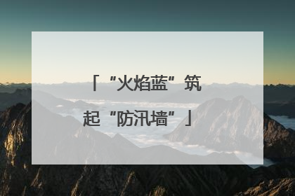 “火焰蓝”筑起“防汛墙”
