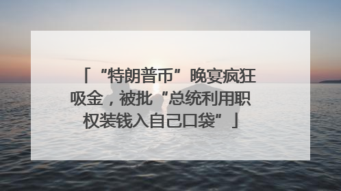“特朗普币”晚宴疯狂吸金，被批“总统利用职权装钱入自己口袋”