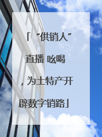“供销人” 直播 吆喝，为土特产开辟数字销路