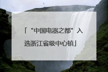 “中国电器之都”入选浙江省级中心镇