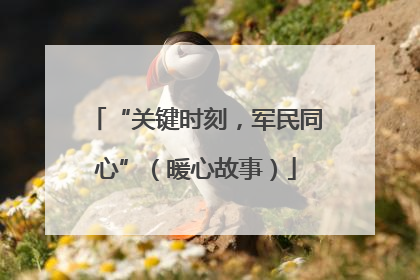 “关键时刻，军民同心”（暖心故事）
