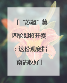 “苏超”第四轮即将开赛：这份观赛指南请收好