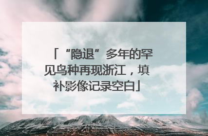 “隐退”多年的罕见鸟种再现浙江，填补影像记录空白