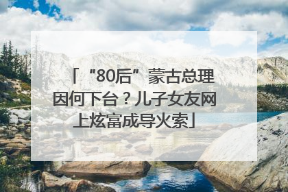 “80后”蒙古总理因何下台？儿子女友网上炫富成导火索