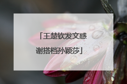 王楚钦发文感谢搭档孙颖莎
