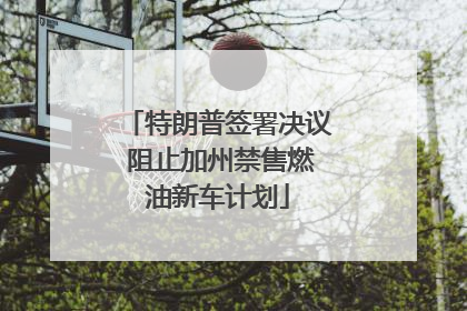 特朗普签署决议 阻止加州禁售燃油新车计划