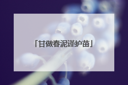 甘做春泥谨护苗