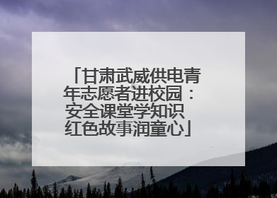 甘肃武威供电青年志愿者进校园：安全课堂学知识 红色故事润童心