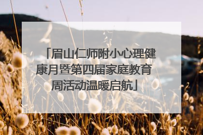 眉山仁师附小心理健康月暨第四届家庭教育周活动温暖启航