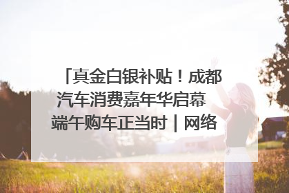 真金白银补贴！成都汽车消费嘉年华启幕 端午购车正当时｜网络中国节·端午