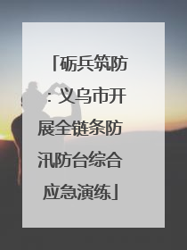 砺兵筑防：义乌市开展全链条防汛防台综合应急演练