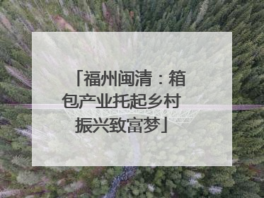 福州闽清：箱包产业托起乡村振兴致富梦