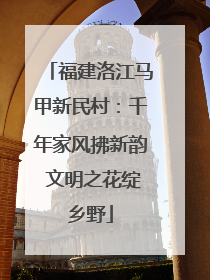 福建洛江马甲新民村：千年家风拂新韵 文明之花绽乡野