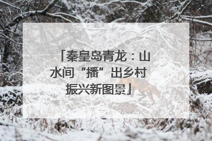 秦皇岛青龙：山水间“播”出乡村振兴新图景