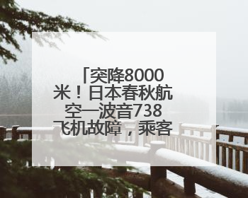 突降8000米！日本春秋航空一波音738飞机故障，乘客讲述惊魂一刻