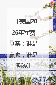 美国2026年军费草案：谁是赢家，谁是输家