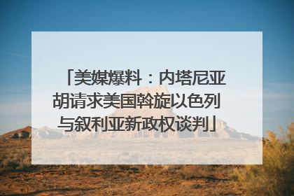 美媒爆料：内塔尼亚胡请求美国斡旋以色列与叙利亚新政权谈判