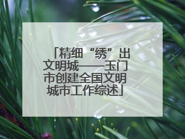 精细“绣”出文明城——玉门市创建全国文明城市工作综述