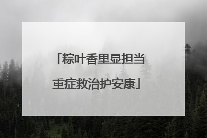 粽叶香里显担当 重症救治护安康