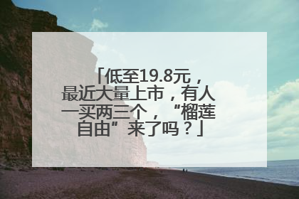 低至19.8元，最近大量上市，有人一买两三个，“榴莲自由”来了吗？