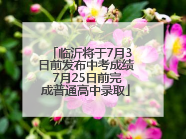 临沂将于7月3日前发布中考成绩 7月25日前完成普通高中录取