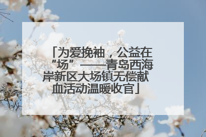 为爱挽袖，公益在“场”——青岛西海岸新区大场镇无偿献血活动温暖收官