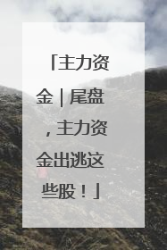 主力资金｜尾盘，主力资金出逃这些股！