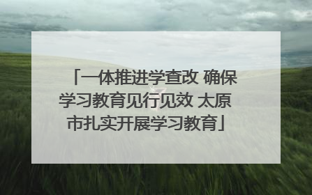 一体推进学查改 确保学习教育见行见效 太原市扎实开展学习教育