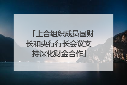 上合组织成员国财长和央行行长会议支持深化财金合作