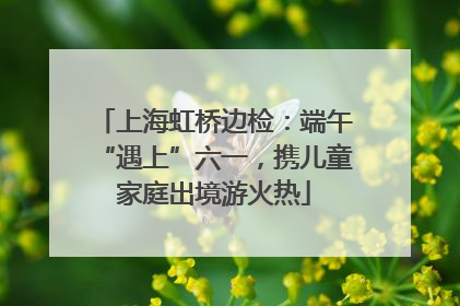 上海虹桥边检：端午“遇上”六一，携儿童家庭出境游火热
