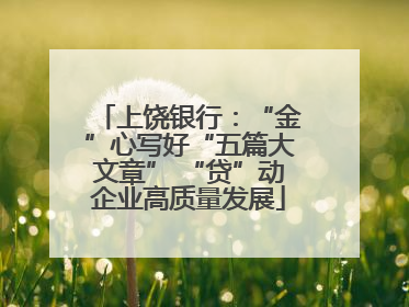 上饶银行：“金”心写好“五篇大文章” “贷”动企业高质量发展