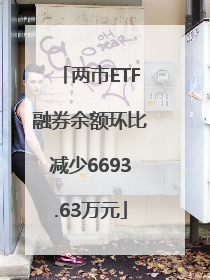 两市ETF融券余额环比减少6693.63万元