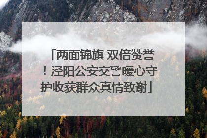 两面锦旗 双倍赞誉！泾阳公安交警暖心守护收获群众真情致谢