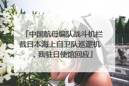 中国航母编队战斗机拦截日本海上自卫队巡逻机，我驻日使馆回应
