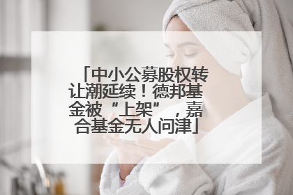中小公募股权转让潮延续！德邦基金被“上架”，嘉合基金无人问津