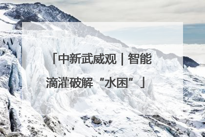 中新武威观｜智能滴灌破解“水困”