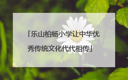 乐山柏杨小学让中华优秀传统文化代代相传