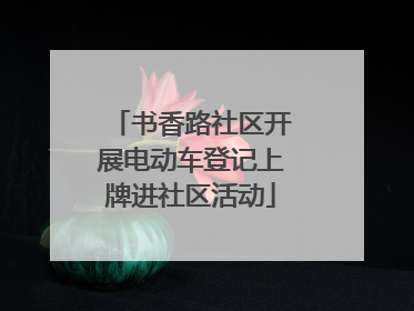 书香路社区开展电动车登记上牌进社区活动