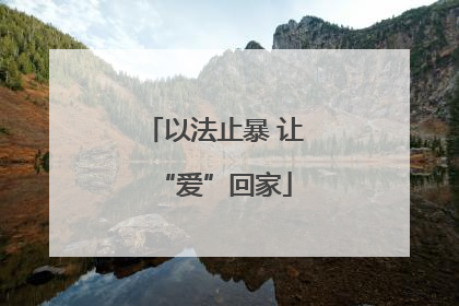 以法止暴 让“爱”回家