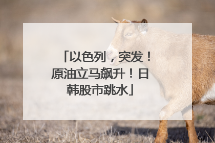 以色列，突发！原油立马飙升！日韩股市跳水
