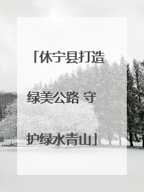 休宁县打造绿美公路 守护绿水青山