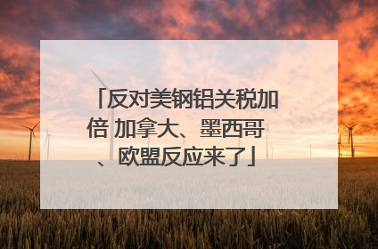 反对美钢铝关税加倍 加拿大、墨西哥、欧盟反应来了