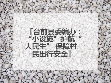 台前县委编办：“小设施”护航“大民生” 保障村民出行安全