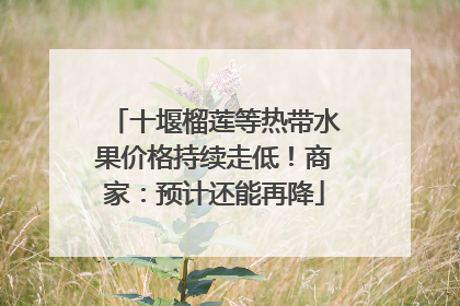 十堰榴莲等热带水果价格持续走低！商家：预计还能再降