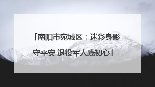 南阳市宛城区：迷彩身影守平安 退役军人践初心