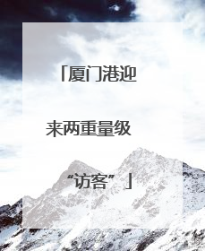 厦门港迎来两重量级“访客”