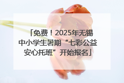 免费！2025年无锡中小学生暑期“七彩公益安心托班”开始报名
